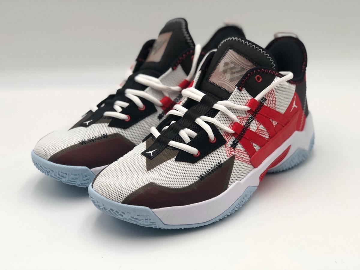 JORDAN ONE TAKE II White Red Black Basketball CW2457-106 Size 10.5