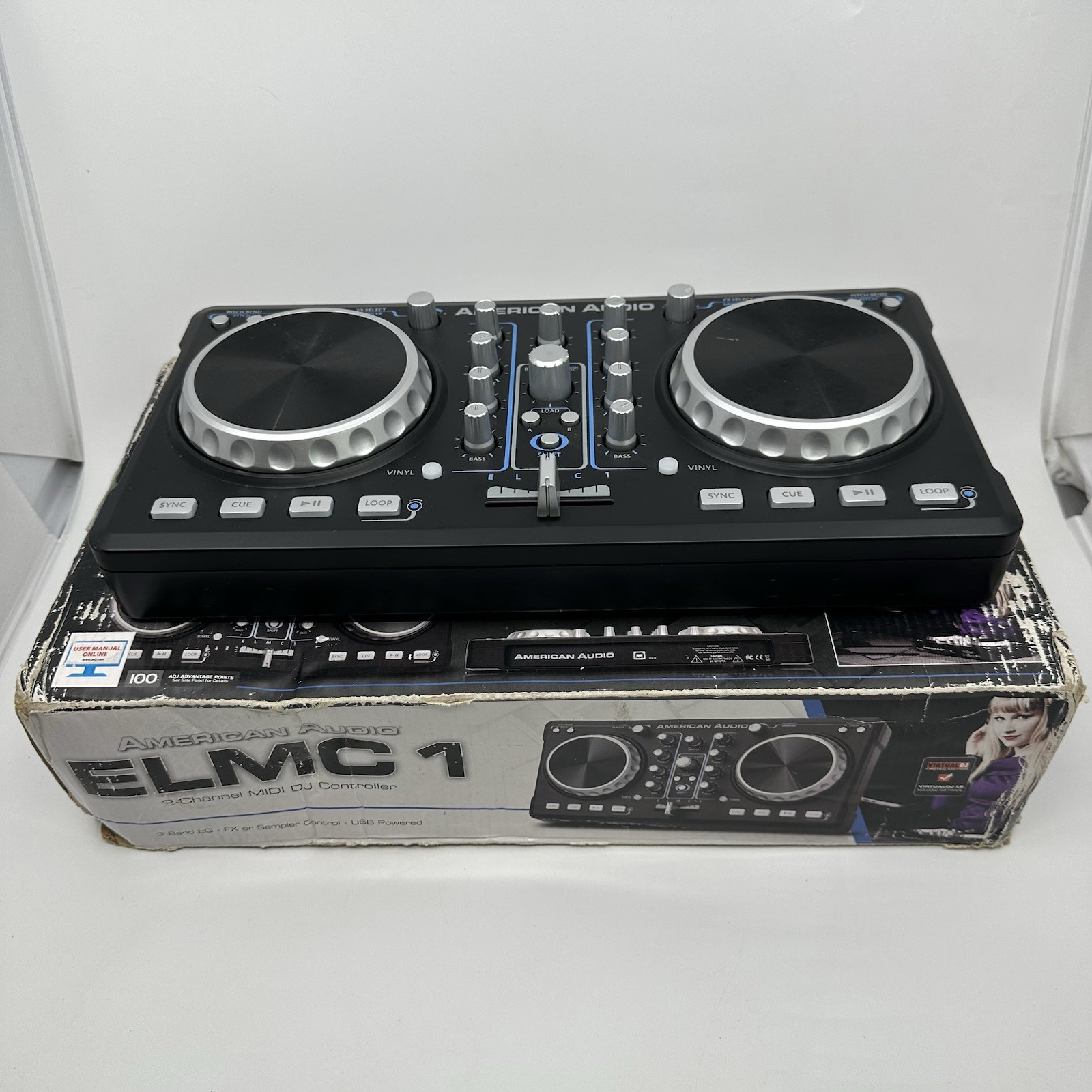 American Audio ELMC 1 Mixer 2 Channel MIDI DJ Controller 3 B
