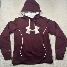 Under Armour Hoodie Women M Maroon Storm Caliber Camo Logo Pullover Sweatshirt