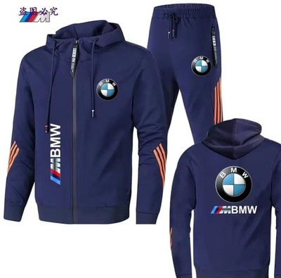 2025 New Men's  Hoodie Set 2-Piece Printed Motorcycle for Autumn and Summer