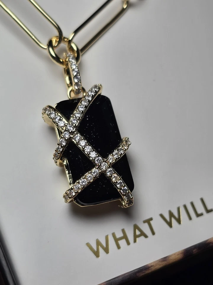 Bomb Party UNTAMED * NK99624 * Crossed for the Taking * Black Onyx Gold Plating - Image 4 of 4