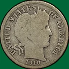 1910-S Barber Dime Good G Coin #39778
