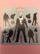 Friday The 13th Jason V Glitter Sticker Sheet Set 14 Sticker Set -Licensed - New