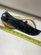 Custom { WESTERN-39 BLACK BEAUTY} knife sheath }-fits many other skinners-USA