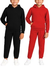 Boys Sweat Suit Set - 4 Piece Soft Fleece Pullover Hoodies and Athletic Cargo...