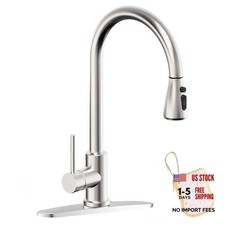 Asinse Kitchen Faucet with Sink Mat, Pull Out Kitchen Faucet Stainless Steel