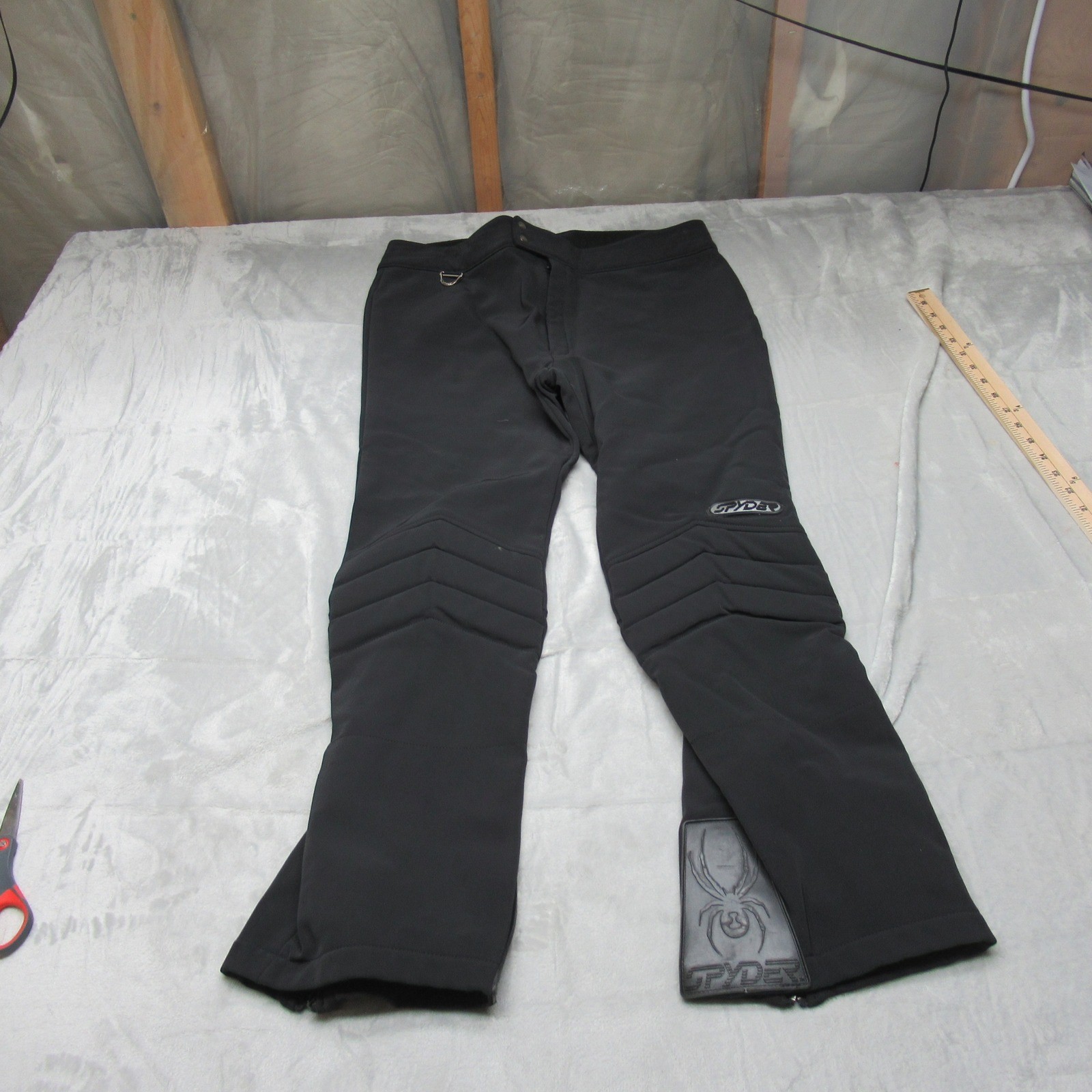 Spyder Snow Pants Mens 34x27 Black Waterproof Articulated Kn