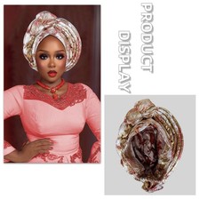 Islam Lady Headgear Head Wraps Hijabs Cap Wedding Auto Gele Headtie Party Hat