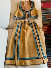 vintage western suede skirt set with vest