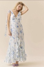 Altar d State Ivory Floral Maxi Dress Size XS NWT