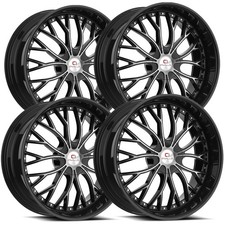 4 Cavallo Clv-33 22x9.5 6x1356x5.5 17mm Blackmachined Wheels Rims 22 Inch