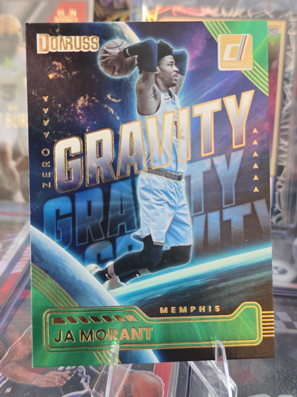 2025-26 Panini Donruss Basketball Gravity Ja Morant #1 Green Lazer