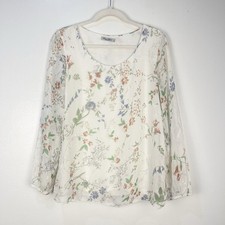 Elena Baldi Silk Floral Blouse S EUC