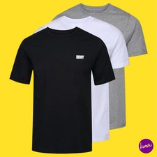Image of DKNY Men's Giants T-Shirt, Cotton, Black/White/Grey, Pack of 3, UK M | EU 48