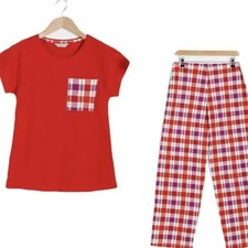 Pjs Pyjamas Red Check Avon UK Sizes Small, Medium, Large, X-large