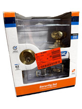Schlage Plymouth Bright Brass Double Cylinder Deadbolt and Door Knob Combo Pack