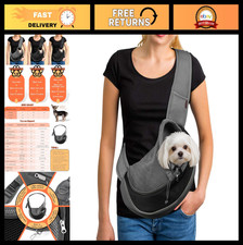 Pet Sling Carrier for Small Dogs Cats - Hands-Free, Adjustable, Soft Mesh, Saf