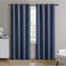 Better Homes & Gardens Woven Textured Grommet Blackout Curtain Panel, 1-Piece, B