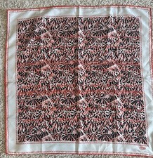 Vintage Robinson Golluber 21" Square Scarf Firework Print - Red, Black and White