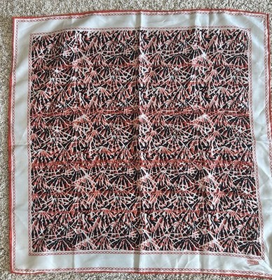 Vintage Robinson Golluber 21'' Square Scarf Firework Print - Red, Black and White