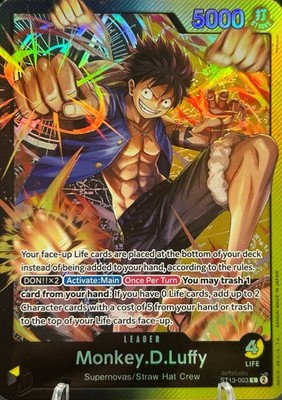   Monkey.D.Luffy   ST13-003 Leader The Three Brothers Holo Foil One Piece TCG NM