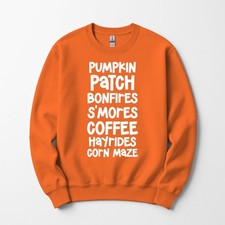 Pumpkin Patch Fall Words Things Sweatshirt Crewneck Unisex Love Autumn Womens