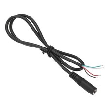 3.5mm Female Jack 1/7" TRS 3 Plug 34mm 28AWG Pole Cable, 0.5m