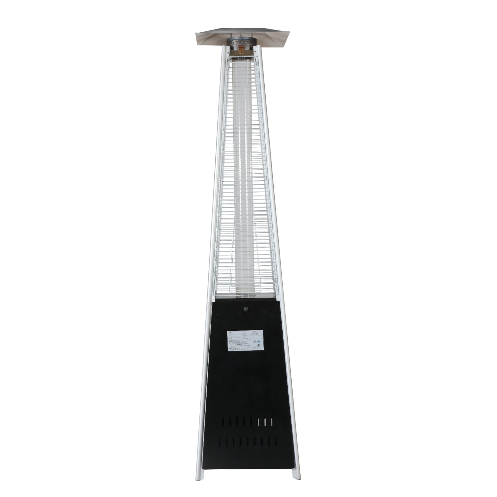 Propane Patio Heater 48000BTU Pyramid w/ Cover & Wheels for Outdoor Patio Bronze