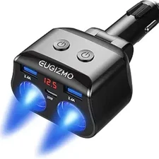 Car Charger Adapter, 200W Double Cigarette Lighter Adapter Outlet Dual Cigarette