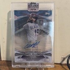 2018 Clearly Authentic Charlie Blackmon Silver Slugger Auto #/25 Encased