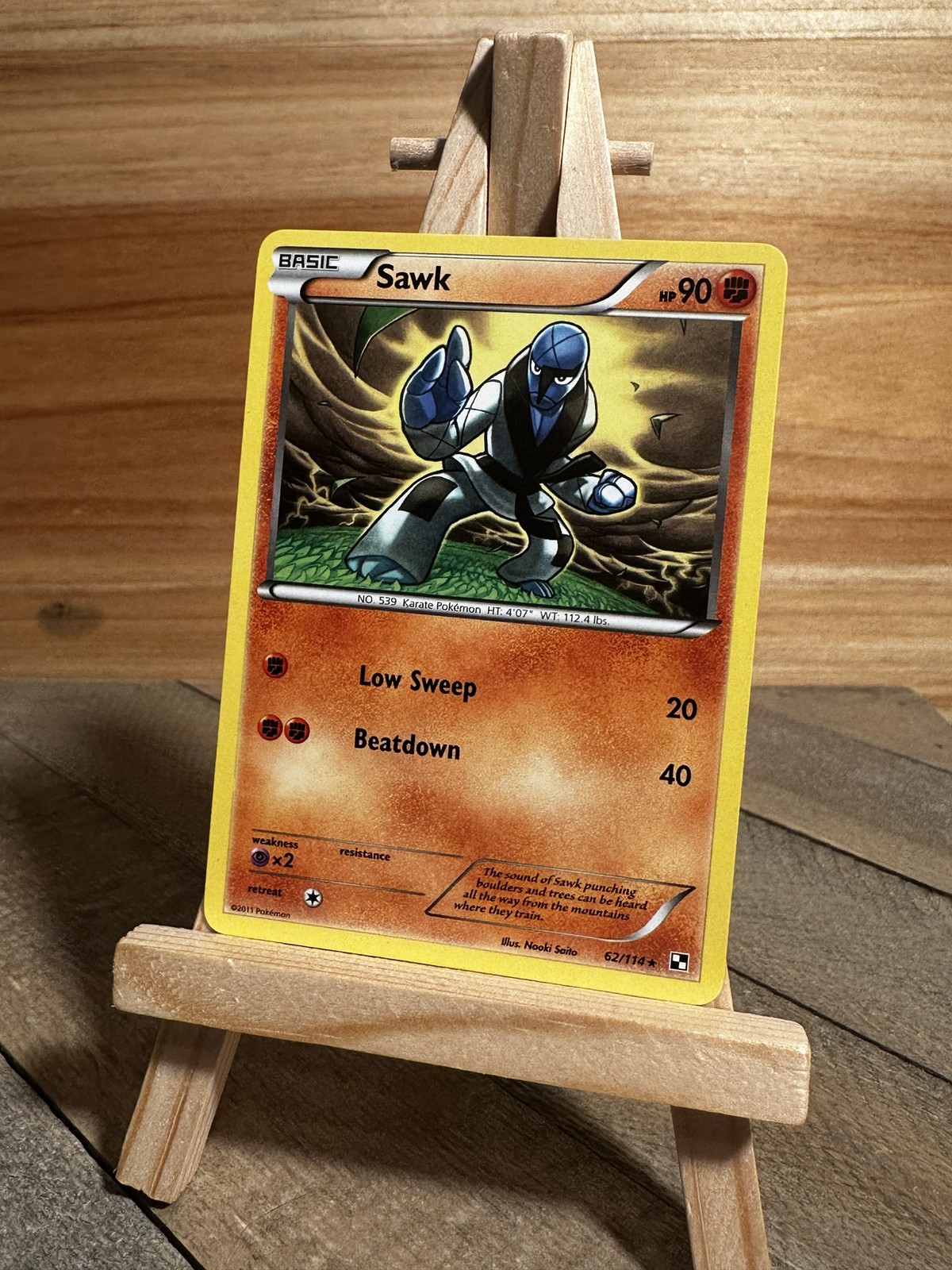 Pokemon Black and White Rare Sawk #62/114 Lightly played