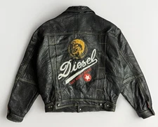 90’s Vintage Jet Black Y2K Motorbike Cowhide Leather Trucker X Bomber Jacket Men