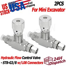For Mini Excavator 3/8" L08 Connectors Hydraulic Flow Control Valve STB-G3/8 2PC