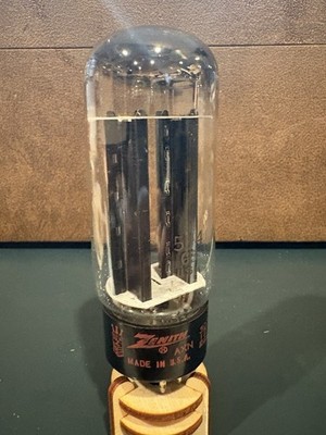 Zenith (Sylvania) 5U4GB BLACK PLATE Halo Top Getter Tube NOS TV7 TESTED £