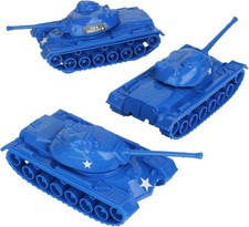 TimMee Toy Tanks for Plastic Army Men - Blue WW2 3pc - Made in USA
