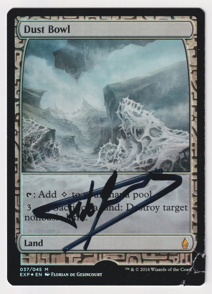 Signed FOIL Dust Bowl Proof Sketch HP/DMG Promo Artist Florian de Gesincourt MTG - Image 2 of 2
