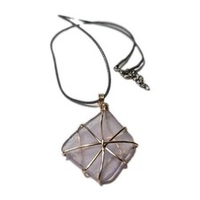 Vintage Sea Glass silver Handmade washed glass pendant