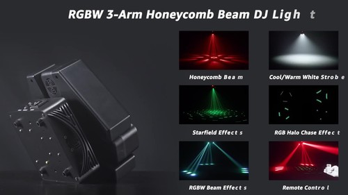 250W Moving Head Światło sceniczne DMX512 LED RGBW DJ Impreza Disco Światło Efekt laserowy - Film 1 z 1