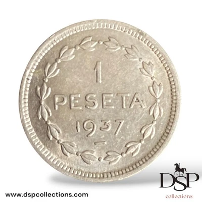 🔝ESPAGNE, Monnaie de 1 peseta 1937 Euzkadi, Pays basque Guerre civile, TTB 62 - Photo 1/2