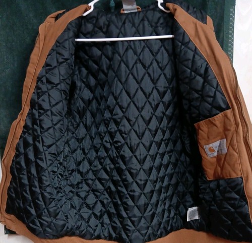 Carhartt Jacket Boys size XLarge (18-20) Brown Canvas Quilted Hooded - Picture 2 of 9