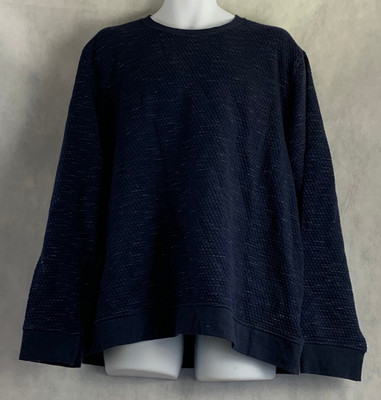 Alfani Men's Long-Sleeve Crew Neck Pullover Sweatshirt, Navy Blue Heather, XXL