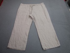Palazzo Linen Pants Womens 2XL Oatmeal Wide L...