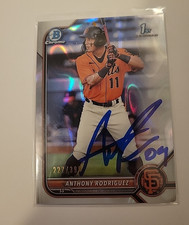Anthony Rodriguez Signed 2022 Bowman Refractor Baseball Card SF Giants /399