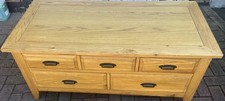 solid oak coffee table with drawers