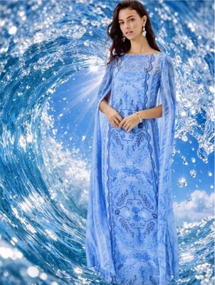 Lilly Pulitzer NWT Kingston Silk Maxi Caftan Blue Knotty And Nice Size 12,16