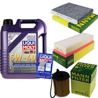 Mann Inspektionspaket 5L Liqui Moly 5W-40 FüR CitroëN Xsara Picasso 1.6 Hdi