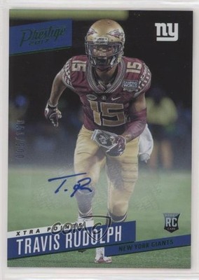 2017 Prestige Xtra Points Green Signatures Travis Rudolph Rookie Auto RC 0v1