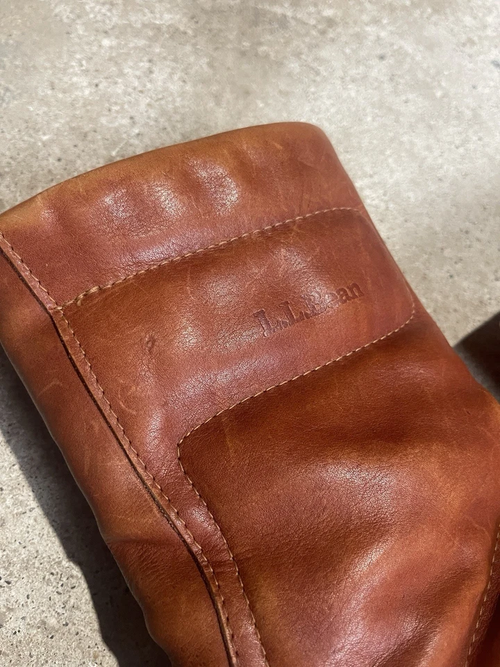 Bota de becerro LL BEAN de colección con cremallera de cuero marrón forrada en piel de oveja talla 9 años 70 Sherpa Foto 2 de 4