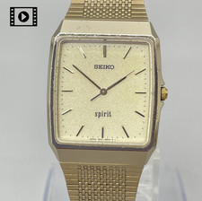 SEIKO Spirit 5E31-5A60 US Stock Vintage 1987 Gold Tank Mens Qz Watch N.Mint