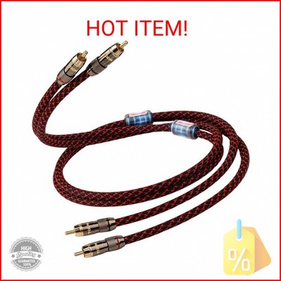 TODN Audiophile RCA to RCA Audio Cable with 4-Core-OFC Shielded RCA Stereo Cable